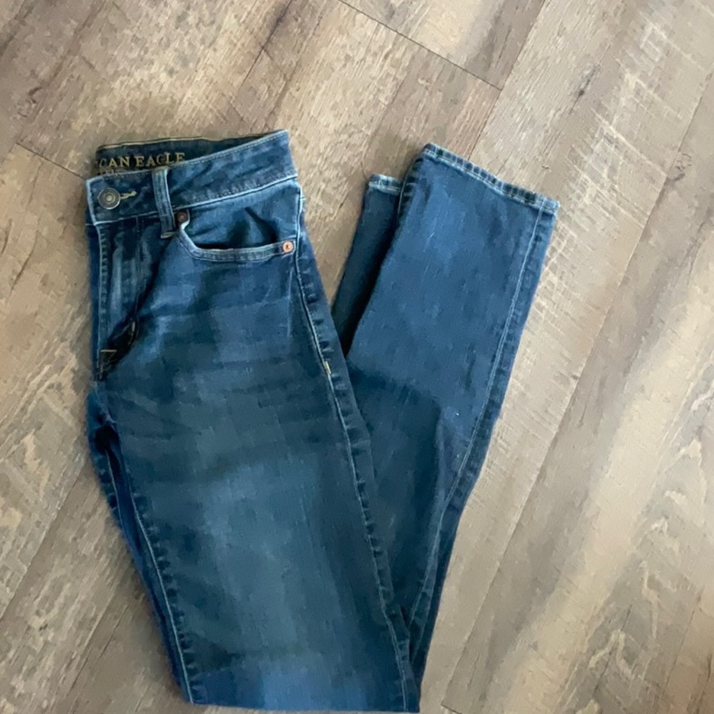 American Eagle Outfitters Men's Slim Straight Jeans - Blue